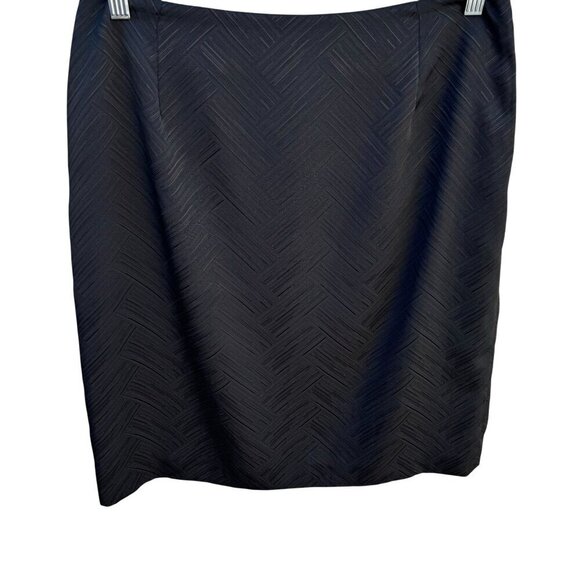Alfani Vintage Womens Black Lined Textured Formal Party Mini Pencil Skirt 12 - Picture 1 of 7
